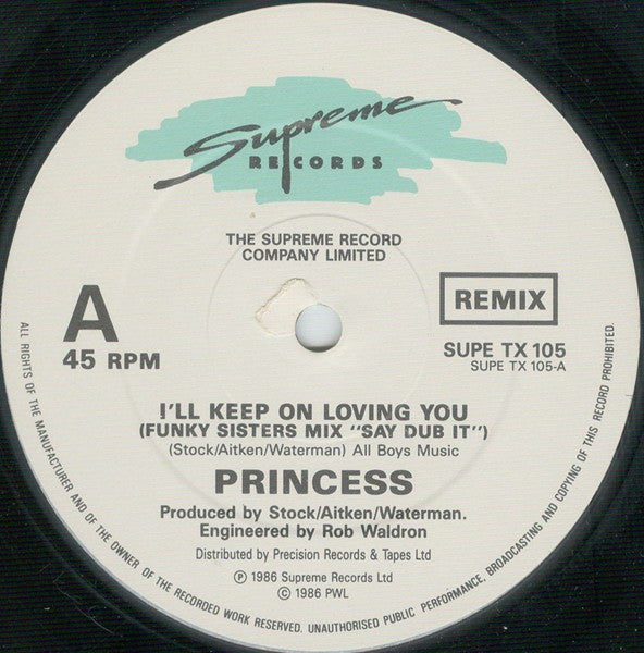 Princess : I'll Keep On Loving You (Remix) (12", Maxi, gat)