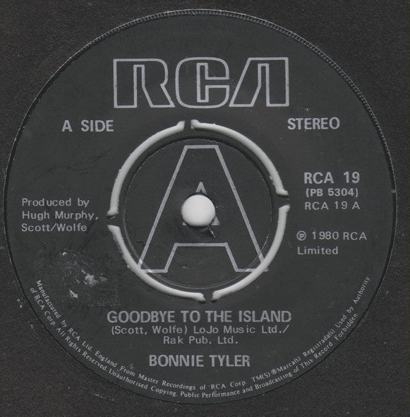 Bonnie Tyler : Goodbye To The Island (7", Single)
