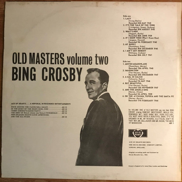 Bing Crosby : Old Masters Vol. 2 (LP, Comp, Mono)