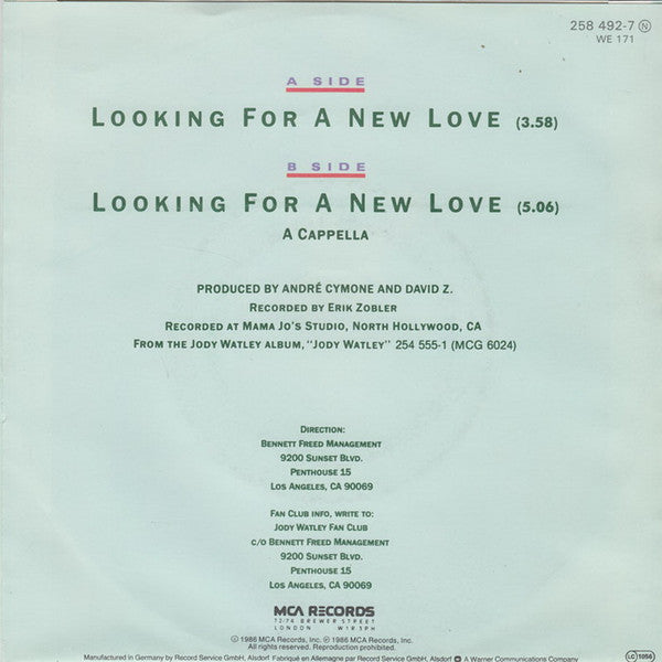 Jody Watley : Looking For A New Love (7", Single)