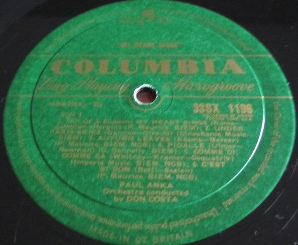 Paul Anka : My Heart Sings (LP, Album, Mono)