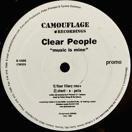 Clear People : Music Is Mine (12", Promo)