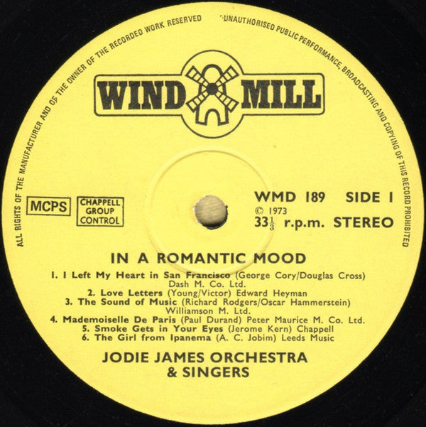 Jodie James Orchestra & Singers : In A Romantic Mood (LP, Lab)