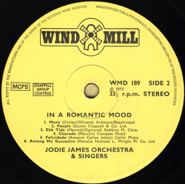 Jodie James Orchestra & Singers : In A Romantic Mood (LP, Lab)