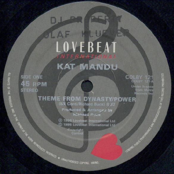 Kat Mandu : Theme From Dynasty/Power (12")