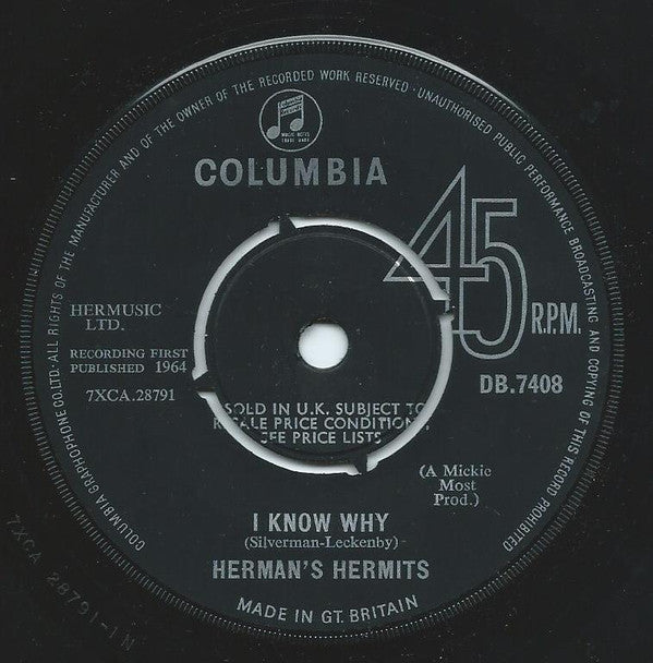 Herman's Hermits : Show Me Girl / I Know Why (7", Single)