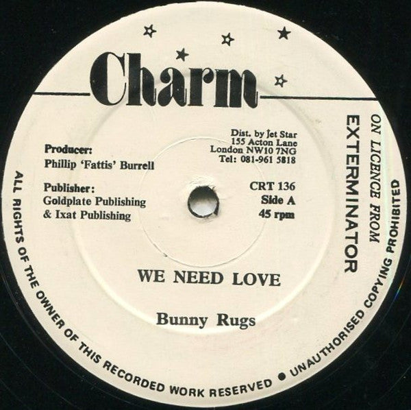 Bunny Rugs : We Need Love (12")
