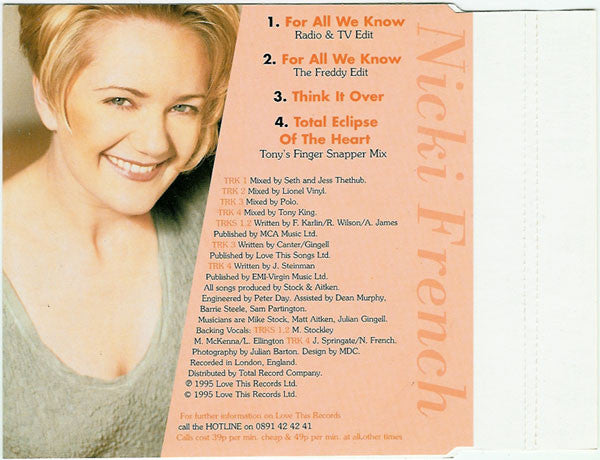Nicki French : For All We Know (CD, Single)