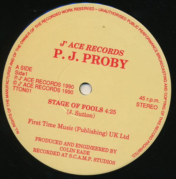 P.J. Proby : Stage Of Fools (12", Single)