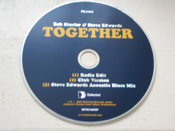 Bob Sinclar & Steve Edwards : Together (CD, Single, Promo, Car)