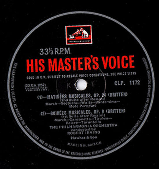 Malcolm Arnold - Benjamin Britten : English Dances / Four Scottish Dances / Matinees Musicales / Soiress Musicales (LP, Mono, RE)