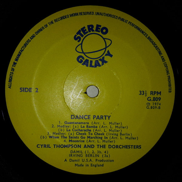 Cyril Thompson And The Dorchesters : Dance Party (LP, Album)
