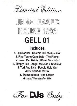 Various : Unreleased House 1996 (12", Ltd, Unofficial, W/Lbl)