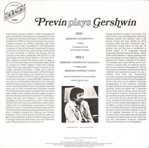 André Previn : Previn Plays Gershwin (LP)