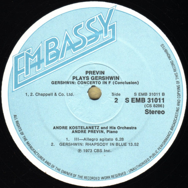 André Previn : Previn Plays Gershwin (LP)