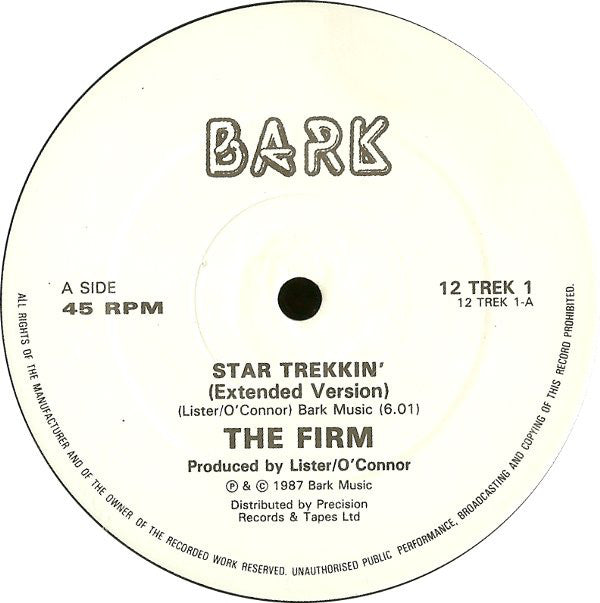 The Firm : Star Trekkin' (12", Single, Whi)