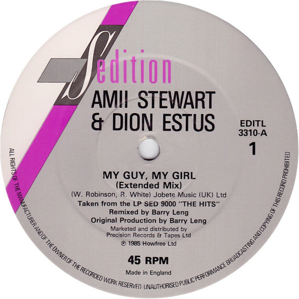 Amii Stewart & Deon Estus : My Guy My Girl (12")