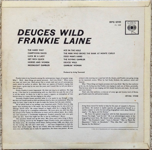 Frankie Laine : Deuces Wild (LP, Album, Mono, RE)