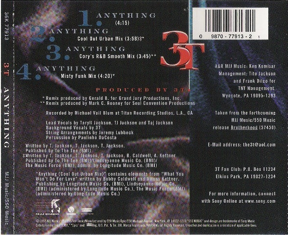 3T : Anything (CD, Single)