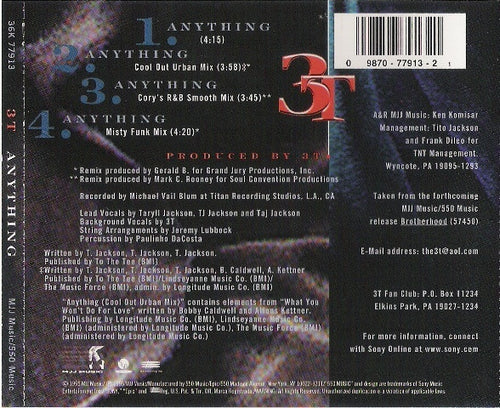 3T : Anything (CD, Single)
