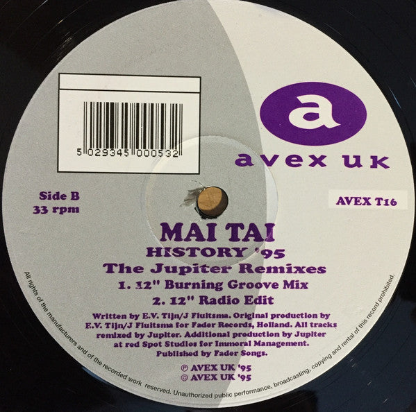 Mai Tai : History '95 (The Jupiter Remixes) (12")