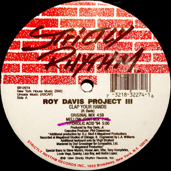 Roy Davis Jr. : Clap Your Hands / Just A Lil Luv (12")