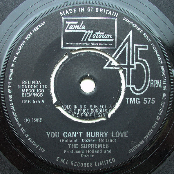 The Supremes : You Can't Hurry Love (7", Single, RP)