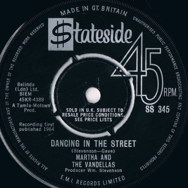 Martha Reeves & The Vandellas : Dancing In The Street (7", Single)