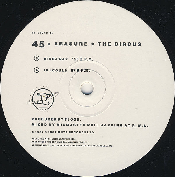 Erasure : The Circus (12" Sampler) (12", Smplr)