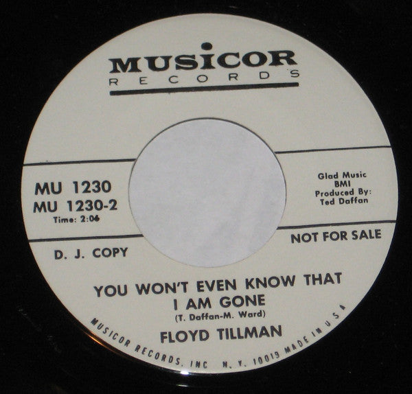 Floyd Tillman : One For The Money (7", Promo)