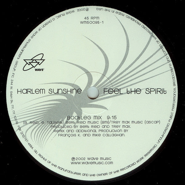 Harlem Sunshine : Feel The Spirit (12", S/Sided)