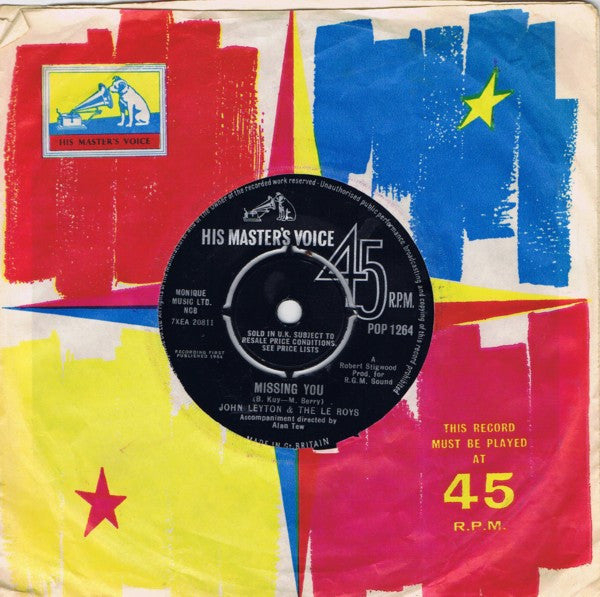 John Leyton & The Le Roys : Make Love To Me (7", Single)