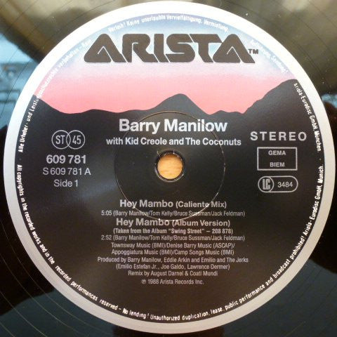 Barry Manilow With Kid Creole And The Coconuts : Hey Mambo (12")