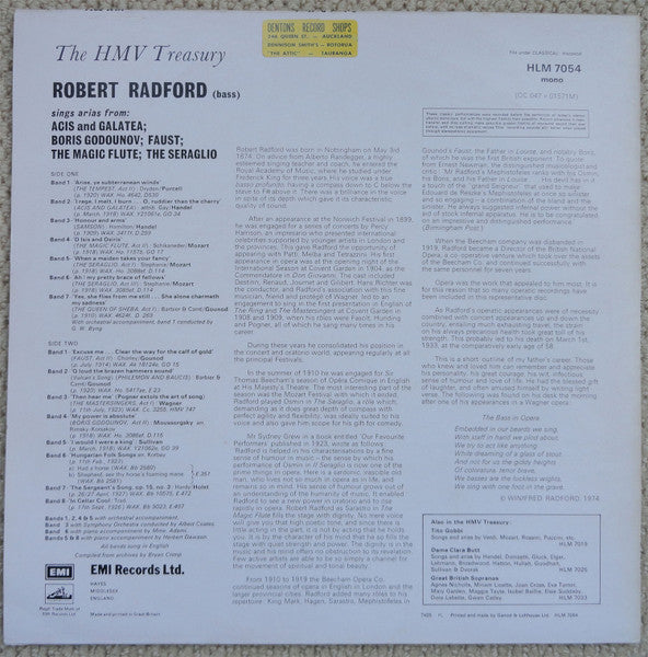 Robert Radford : Arias From Acis And Galatea (LP, Mono)
