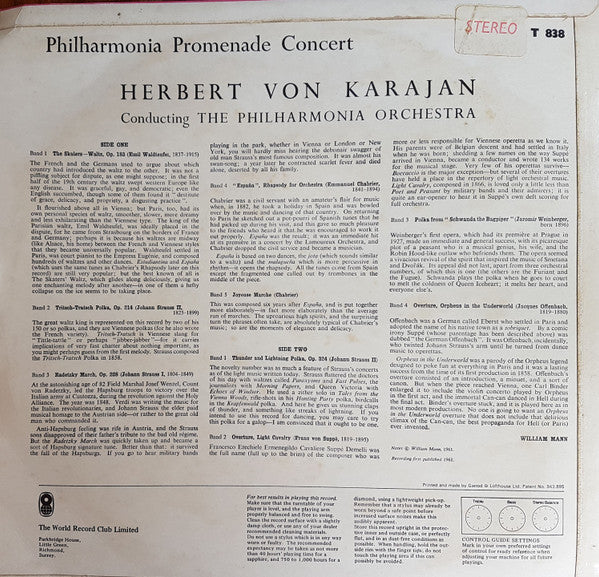 Herbert Von Karajan : Philharmonia Promenade Concert (LP, Album)