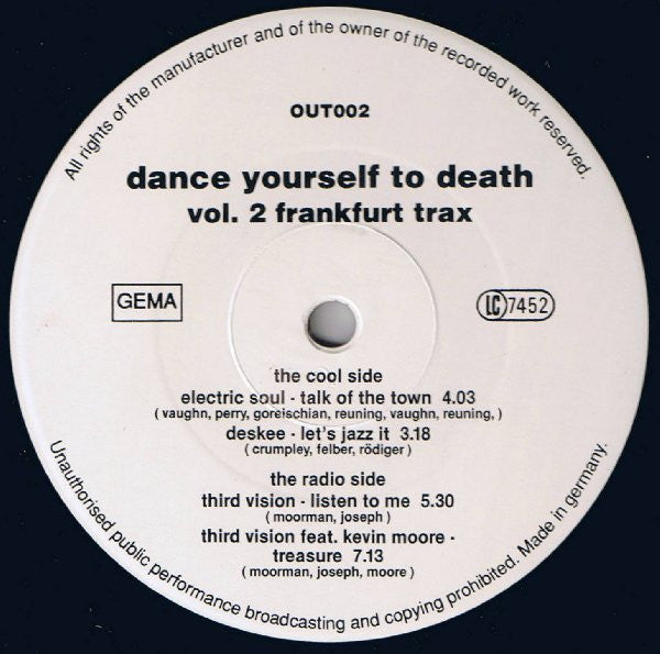 Various : Dance Yourself To Death (Vol. 2 Frankfurt Trax) (2x12", Comp)