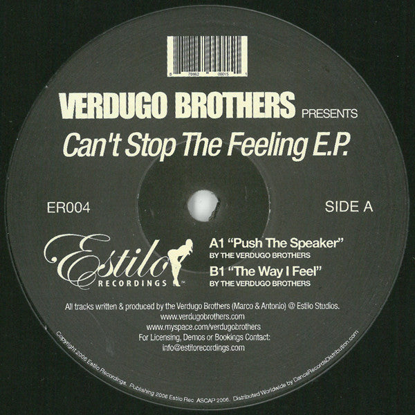 Verdugo Brothers : Can't Stop The Feeling E.P. (12")