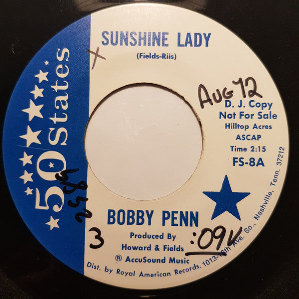 Bobby Penn : Sunshine Lady (7", Promo)