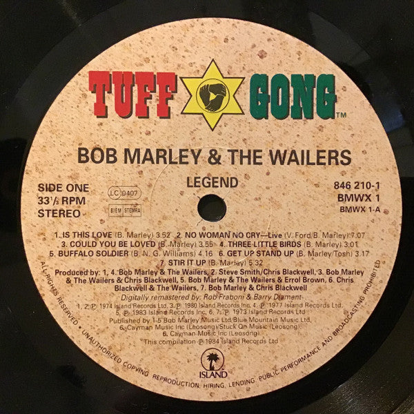 Bob Marley & The Wailers : Legend (LP, Comp, RE, RM, Gat)