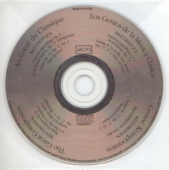 Ludwig van Beethoven : Emperor Concerto - Moonlight Sonata (CD, Comp)