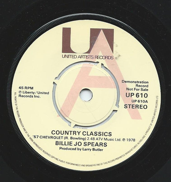 Billie Jo Spears : Country Classics (7", Promo, RE)