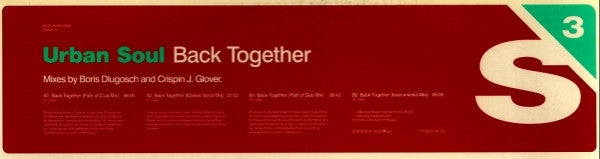 Urban Soul : Back Together (12", Promo, W/Lbl)