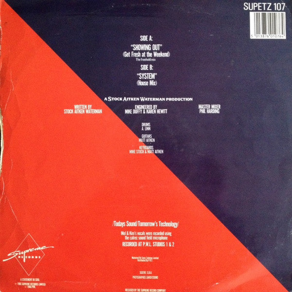 Mel & Kim : Showing Out (The Freehold Mix) (12")