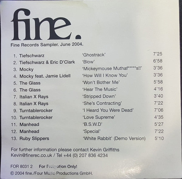 Various : Fine Records Sampler (CD, Promo)