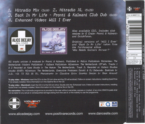 Alice Deejay : Will I Ever (CD, Single, Enh, CD1)