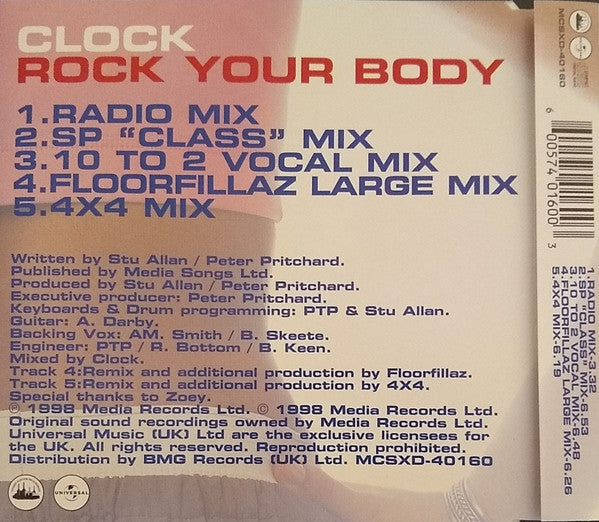 Clock : Rock Your Body (CD, Single, CD2)