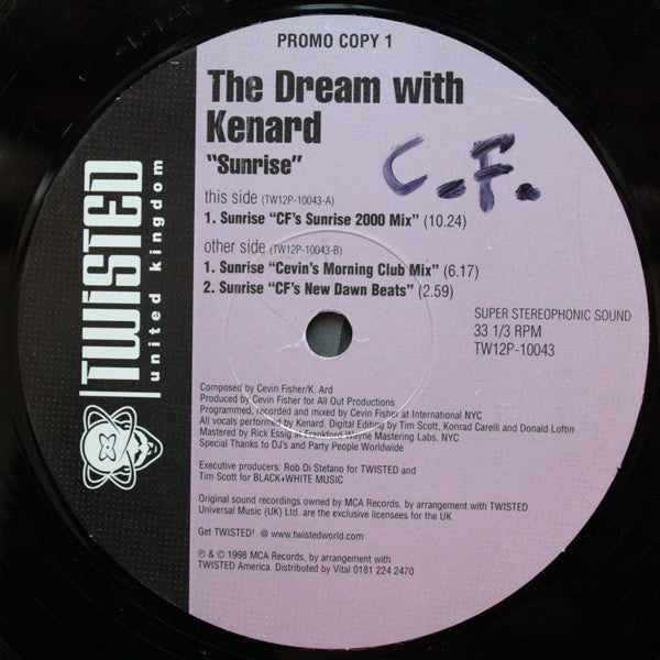 The Dream (15) With Kenard : Sunrise (2x12", Promo)