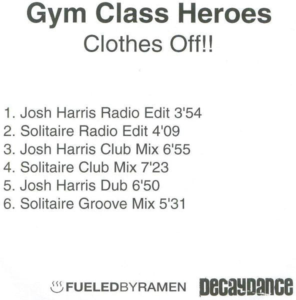 Gym Class Heroes : Clothes Off!! (CDr, Single, Promo)