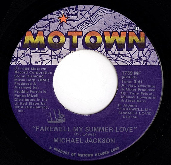 Michael Jackson : Farewell My Summer Love / Call On Me (7", Single)