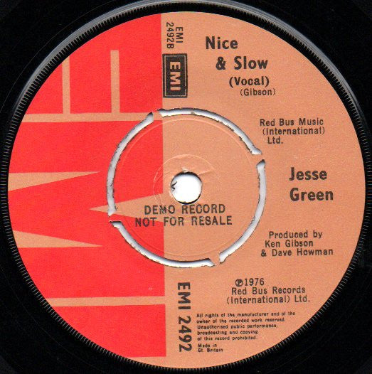 Jesse Green : Nice & Slow (7", Single, Promo)